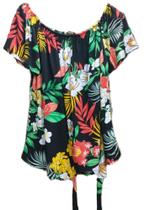 Blusa Ciganinha Viscose estampa flores Blusa Ciganinha Viscose estampa flores