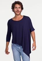 Blusa Cippóo Malha Assimétrica Azul Marinho Blusa Cippóo Malha Assimétrica Azul Marinho