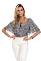 Blusa Clara Arruda Estampada Barra Laço 20503