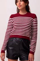 Blusa Clareslan Feminino Modal Listrada com Nervura