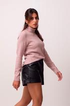 Blusa Clareslan Feminino Mousse Gola Rolê Blusa Clareslan Feminino Mousse Gola Rolê
