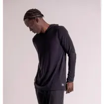 Blusa classic ml tricot com capuz preto