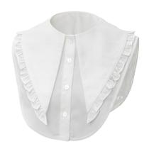 Blusa, colarinho, babado, removível, falso, estilo vitoriano, chiffon