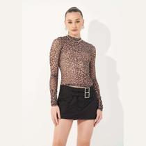 Blusa Colcci Tule Estampanda Oncinha Feminina Blusa Colcci Tule Estampanda Oncinha Feminina