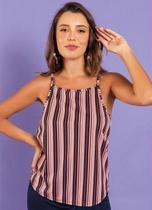 Blusa com alças listras marinho