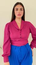 Blusa Com Amarração Na Cintura - Cor Magenta