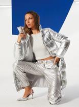 Blusa com aplicacao cinza nebulosa feminino open