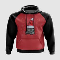 Blusa com Capuz Árvore de Natal com Gorro Papai Noel