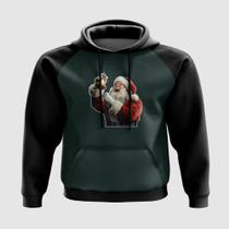 Blusa com Capuz Papai Noel Tocando Sino do Natal