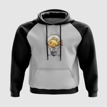 Blusa com Capuz Peixe Dentro da Lâmpada