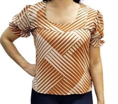 Blusa com elástico na manga Menfis Moda e acessórios Blusa com elástico na manga Menfis Moda e acessórios