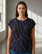 Blusa Com Frente Em Crepe Toque Macio soltinha P Ao Gg