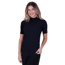 Blusa com Gola Alta Camisa Manga Curta Thuany - BELLA DA SERRA MODAS