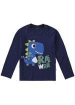 Blusa com Proteção UV Infantil Masculino Verão Azul Dinossauro - Malwee