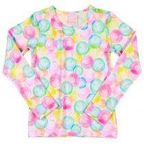 Blusa com Proteção UV Infantil Rosa Bolhas - Quimby Blusa com Proteção UV Infantil Rosa Bolhas - Quimby