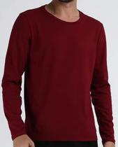 Blusa Comprida Masculina Camisa Manga Longa Camiseta Básica 100% Algodão 30.1