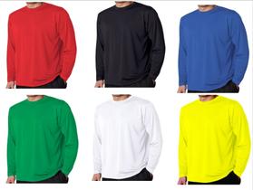 Blusa Comprida Masculina Camisa Manga Longa Camiseta Básica 100% Algodão 30.1