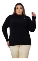 Blusa Comprida Plus Size Trico Max Pull Vestlegging Blusa Comprida Plus Size Trico Max Pull Vestlegging