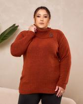 Blusa Comprida Plus Size Trico Max Pull Vestlegging Blusa Comprida Plus Size Trico Max Pull Vestlegging