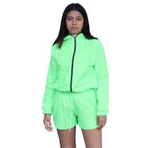 Blusa corta vento feminina verde neon