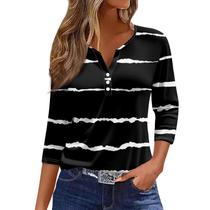Blusa Cotecram casual, solta, elegante, preta para mulheres