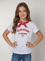 Blusa Cotton Com Lenço Vels Juvenil Para Menina- BRANCO