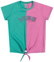 Blusa Cotton Juvenil Vibe aplique bordado vibe cor menta tam12 Blusa Cotton Juvenil Vibe aplique bordado vibe cor menta tam12