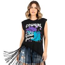 Blusa Country Feminina Com Franja Rodeio Texana Texas Farm Blusa Country Feminina Com Franja Rodeio Texana Texas Farm
