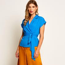 Blusa Crepe Azul Royal Miss Joy 7495 Feminino