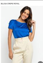Blusa crepe de seda, melancia, azul, coral e preta. Todas Tam m