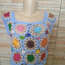 Blusa Crochê Colorida Alegria
