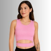 Blusa Croped Feminina Canelada BJOE Blusa Croped Feminina Canelada BJOE