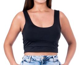 Blusa Croped Feminino Básico Alças Regata Modinha Verão