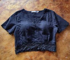 Blusa Croped Preto - Básica
