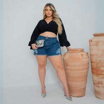 Blusa Cropped Amarração Plus Size