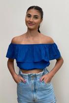 Blusa Cropped Azul Escuro Blusa Cropped Azul Escuro