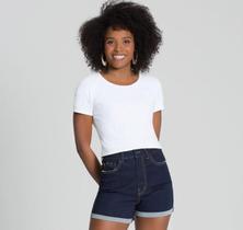 Blusa Cropped Básica Canelada Recorte Lunender Curtinha 0465 Blusa Cropped Básica Canelada Recorte Lunender Curtinha 0465