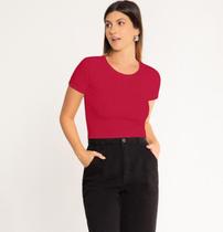 Blusa Cropped Básica Canelada Recorte Lunender Curtinha 0465 Blusa Cropped Básica Canelada Recorte Lunender Curtinha 0465