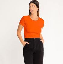 Blusa Cropped Básica Canelada Recorte Lunender Curtinha 0465 Blusa Cropped Básica Canelada Recorte Lunender Curtinha 0465