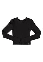 Blusa Cropped Básica em Ribana Canelada Juvenil Gloss