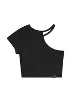 Blusa Cropped Básica em Ribana Canelada Juvenil Gloss