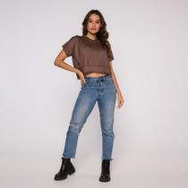 Blusa Cropped Básica Estampada Chefron