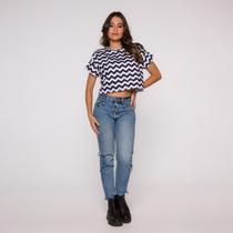 Blusa Cropped Básica Estampada Chefron