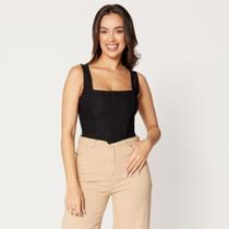 Blusa Cropped Básico Preto