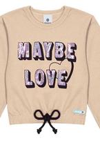 Blusa Cropped Bege Maybe Love Infantil Abrang Blusa Cropped Bege Maybe Love Infantil Abrang