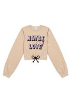 Blusa Cropped Bege Maybe Love Infantil Abrang Blusa Cropped Bege Maybe Love Infantil Abrang