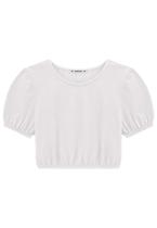 Blusa Cropped Branca Malha Infantil Lilimoon