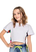 Blusa Cropped Branco Letras Mylu