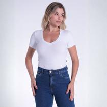 Blusa Cropped Canelado Decote Em V Feminino Revanche Macedônia