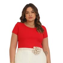 Blusa Cropped Canelado Plus Size